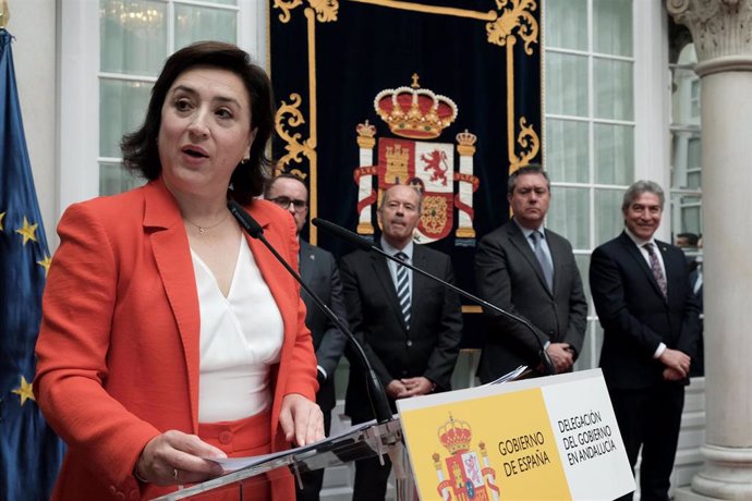 La delegada del Gobierno en Andalucía, Sandra García, en su toma de posesión este lunes