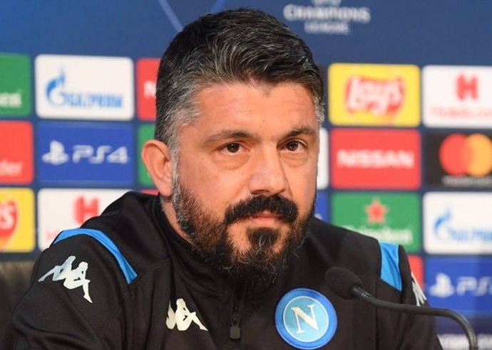 El entrenador del Nápoles, Gennaro Gatuso, en rueda de prensa