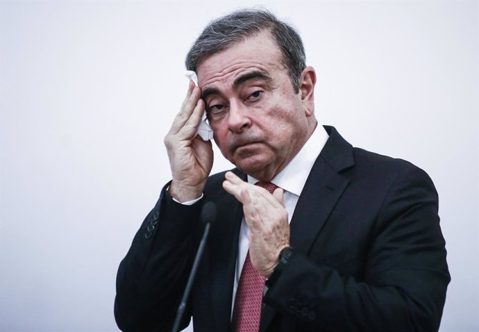 FILED - 08 January 2020, Lebanon, Beirut: Carlos Ghosn speaks during a press conference. Troubled Japanese carmaker Nissan cleared the way on Tuesday for its new panel of top executives to join the firm's board of directors, as the company tries to reco