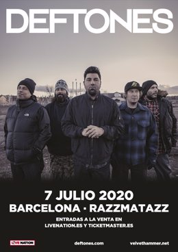 Cartel del concierto de Deftones en Barcelona