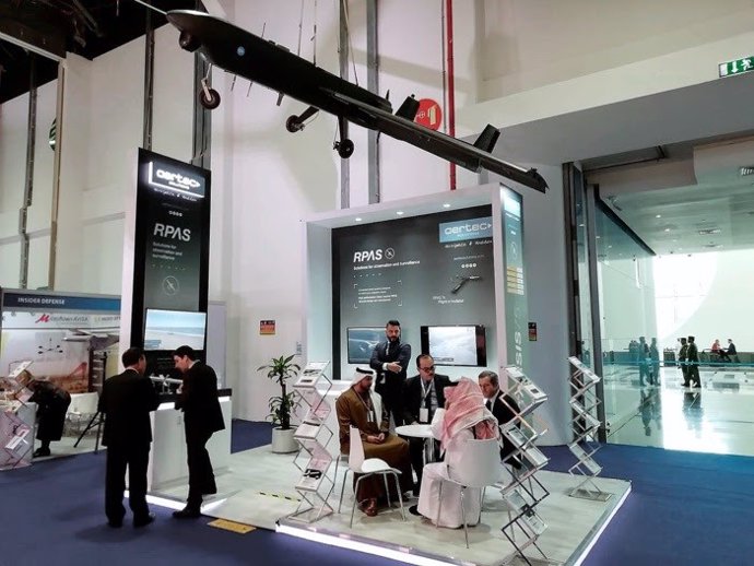Imagen del expositor con el que Aertec participa en Umex 2020 en Emiratos Árabes Unidos.