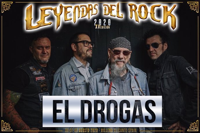 Cartel de El Drogas en Leyendas del Rock, en Villena.