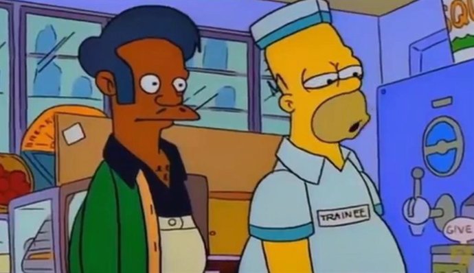 Apu y Homer en Los Simpson