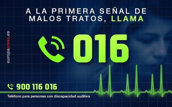 Teléfono de asistencia 016 para atender situaciones de violencia de género