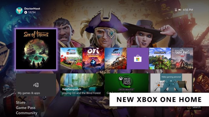 Nueva pantalla de inicio en Xbox One