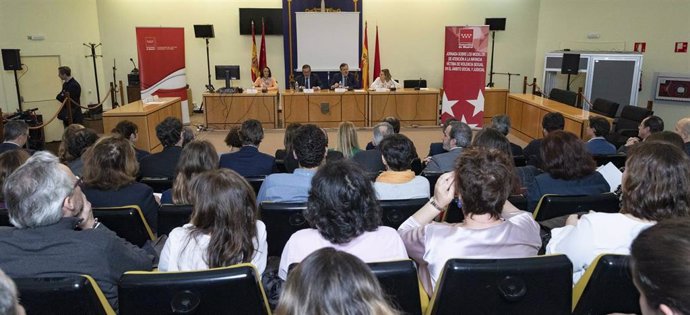 Los consejeros de Justicia y Políticas Sociales de la Comunidad de Madrid, Enrique López y Alberto Reyero, respectivamente, participan en una Jornada de Atención a la Infancia
