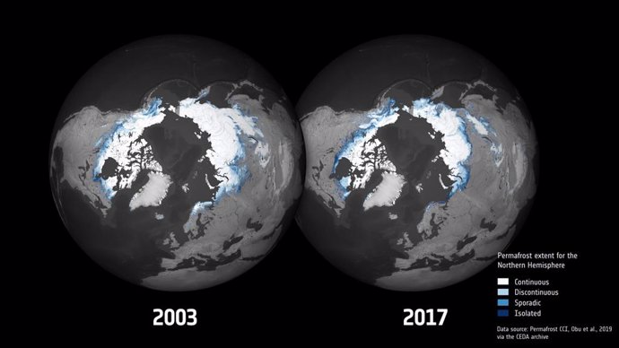 VÍDEO Doce años de variabilidad del permafrost ártico, desde el espacio