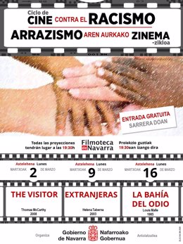 Cartel del ciclo de cine contra el racismo organizado por el Gobierno de Navarra