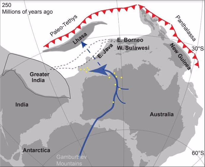 Rastros de un gran río que fluyó por la Antártida y Australia