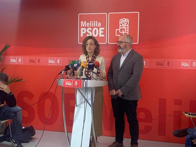 La vicepresidenta de Melilla y secretaria general del Partido Socialista, Gloria Rojas, en rueda de prensa
