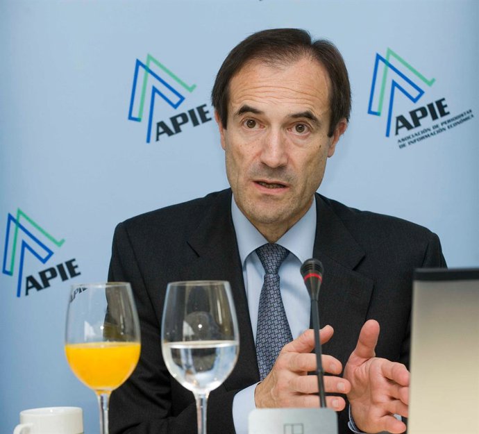 El presidente de Liberbank durante un desayuno informativo