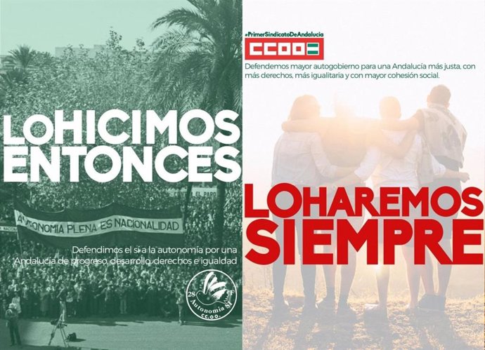 Imagen del cartel de CCOO-A sobre su campaña del 28F.