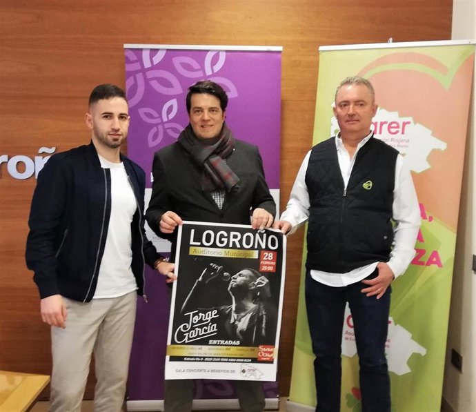 Jorge García, Kilian Cruz-Dunne y Miguel Angel Echeita han presentado el concierto y las actividades en Logroño por el Día Mundial de las Enfermedades Raras.