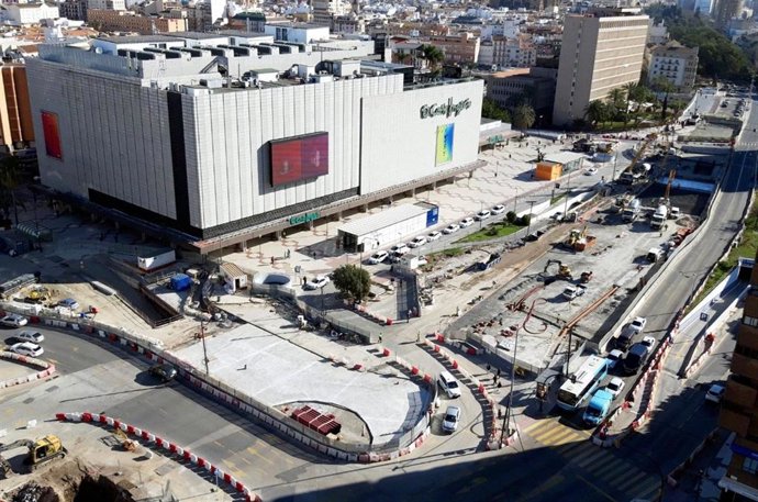 Losa superior del túnel del metro en toda la avenida de Andalucía de Málaga