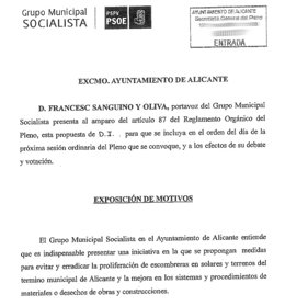 Moción modificada a mano para ser tratada como Declaración Institucional.