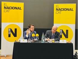 El vicepresident del Govern, Pere Aragons, en un colloqui de 'El Nacional.cat'.