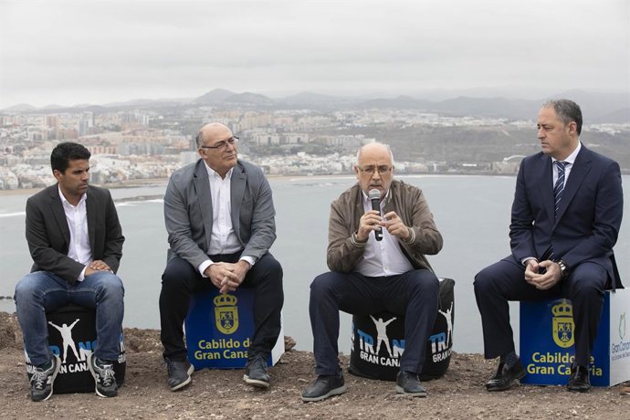 El presidente del Cabildo de Gran Canaria, Antonio Morales, durante la presentación de la Transgrancanaria