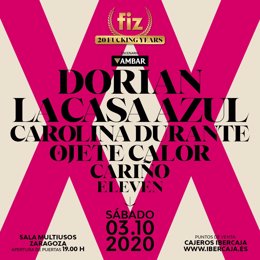 Dorian, La casa Azul o Carolina Durante son algunos de los artistas que actuarán en el FIZ 2020