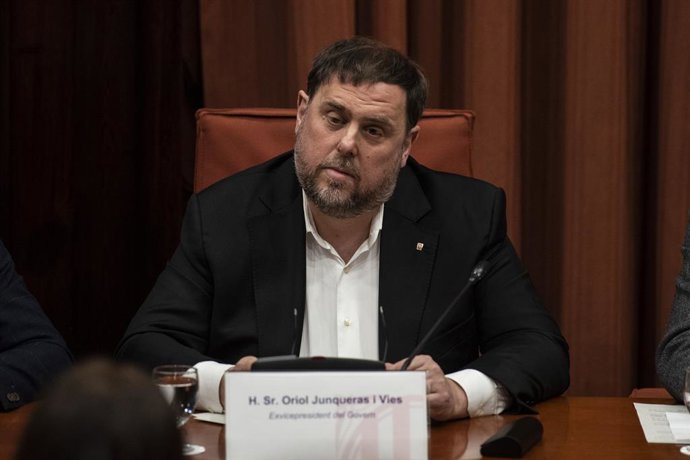 Oriol Junqueras declara davant la comissió d'investigació de l'aplicació del 155 a Catalunya, al Parlament de Catalunya /Barcelona, 28 de gener del 2020.