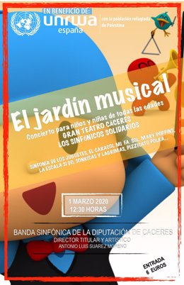 Cartel del concierto de la Banda Sinfónica de Cáceres