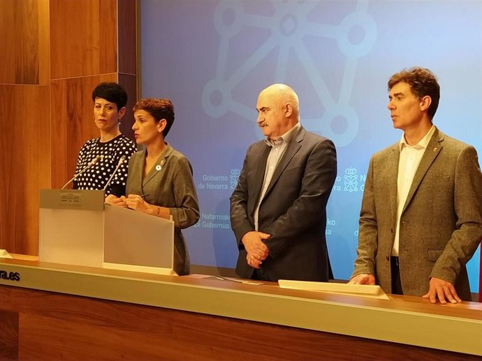 María Chivite en la rueda de prensa.