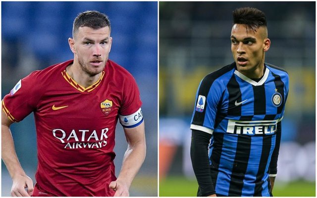 Dzeko (Roma) y Lautaro (Inter)