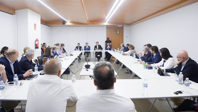 Reunión de representantes del Cabildo de Tenerife y la Consejería de Sanidad con operadores turísticos para exponer el dispositivo organizado por el coronavirus en la isla