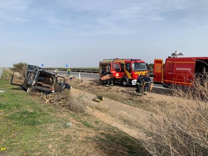 Imagen del accidente ocurrido en Alaejos (Valladolid).