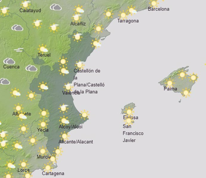 Predicción de Aemet para la Comunitat Valenciana del 29 de febrero de 2020