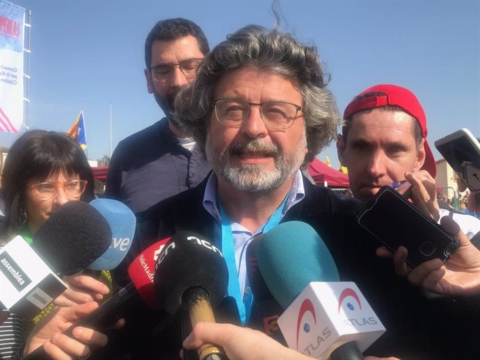 El líder de Demcrates, Antoni Castell, en el acto del Consell per la República en Perpignan (Francia), el 29 de febrero de 2020.