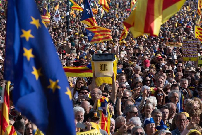 Asistentes al acto del Consell de la República en Perpignan (Francia) a 29 de febrero de 2020.