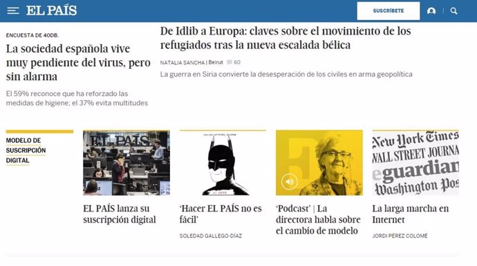 Captura página web de El País