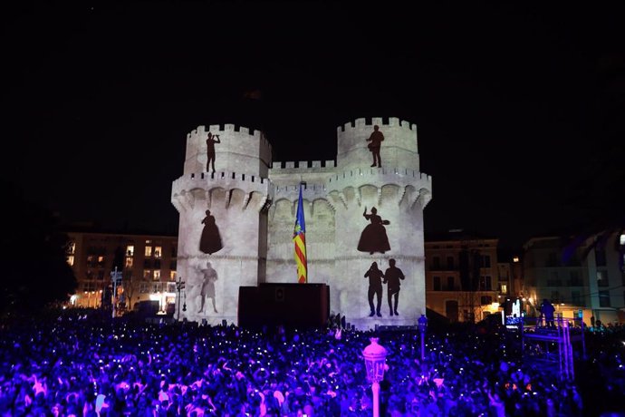 Acto de la Crida que da comienzo a las Fallas 2020 en Valencia a 1 de marzo de 2020