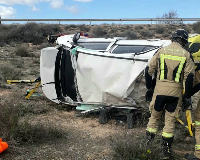 Accidente en la A-23 en María de Huerva