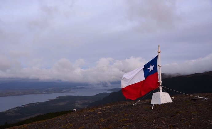 Imagen de archivo de una bandera de Chile. 