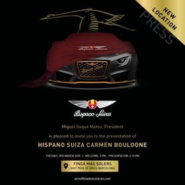 Hispano Suiza traslada a Barcelona la presentación del Carmen Boulogne.