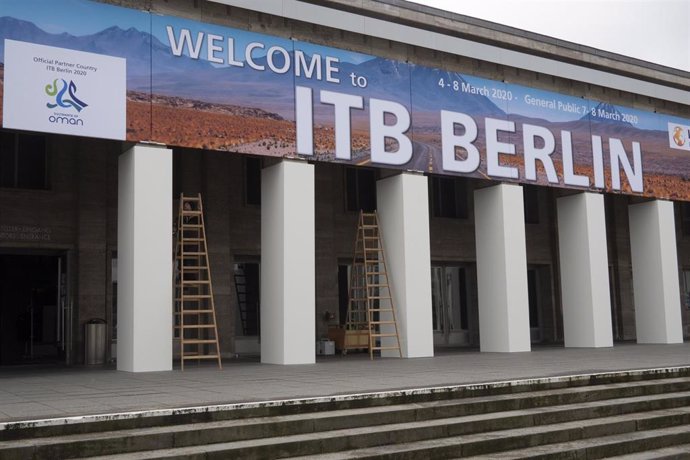 28 February 2020, Berlin: A general view to Messe Berlin where the ITBtrade fair will take place. Photo: Paul Zinken/dpa