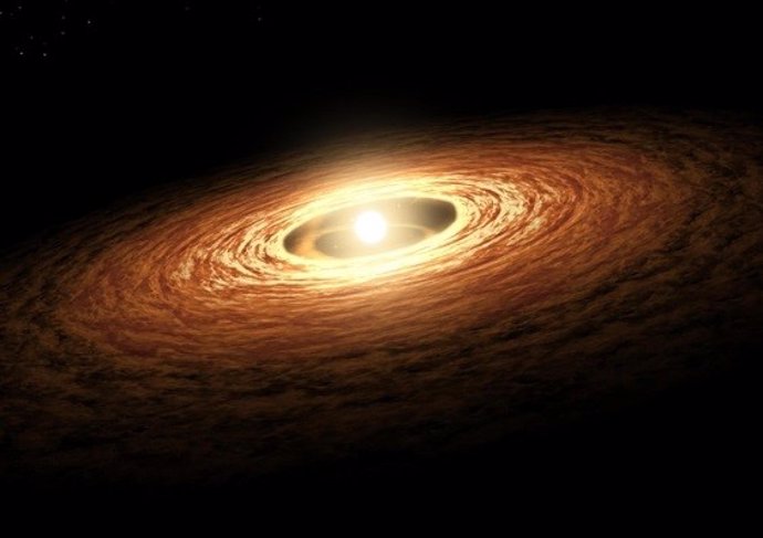 Las estrellas jóvenes están rodeadas de densos discos de gas y polvo, las materias primas para crear planetas. Con el tiempo, el disco se dispersa y desaparece, haciendo que los nuevos planetas sean visibles para los observadores externos.