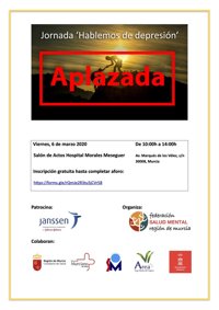 Aplazan la jornada 'Hablemos de depresión' prevista este viernes por prevención frente al coronavirus