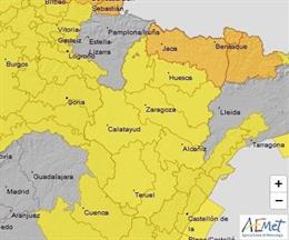 Aviso naranja por nieve y viento en el Pirineo.