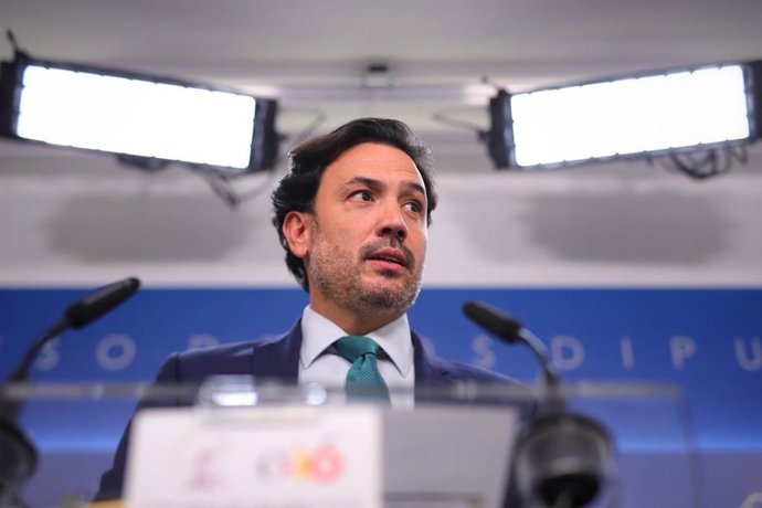 Guillermo Mariscal, portavoz adjunto del PP en el Congreso, en una rueda de prensa