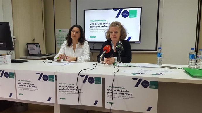 La secretaria autonómica de Satse, Belén García, y la Secretaria de Organización del sindicato, Margarita Rodríguez.