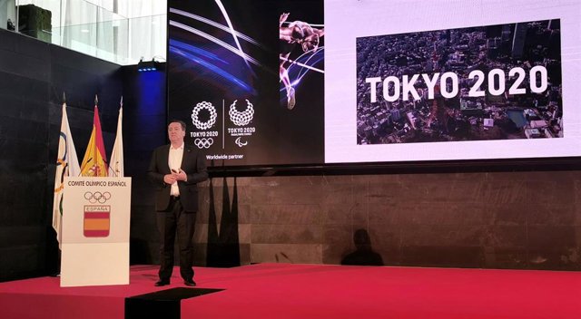 El director general de Panasonic para España y Portugal, Mirko Scaletti, en la sede del Comité Olímpico Español durante la presentación de los nuevos productos de la compañía y su colaboración con los Juegos Olímpicos de Tokio 2020