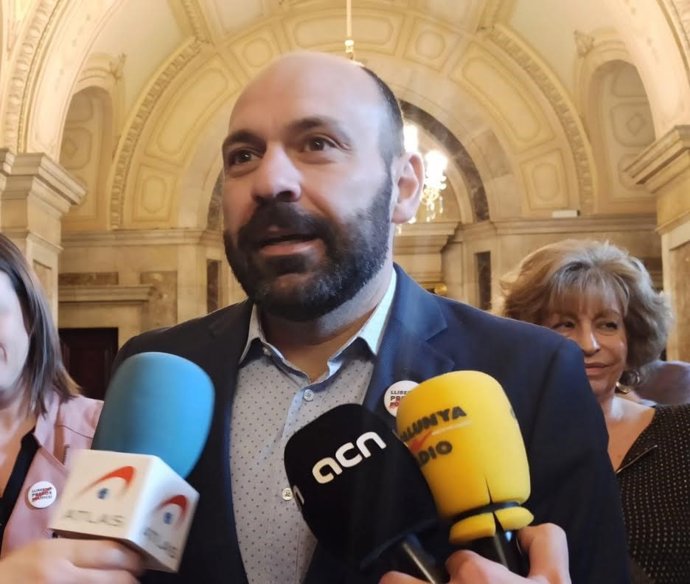 El vicepresidente de mnium, Marcel Mauri, en declaraciones a los medios