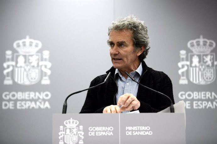 El director del Centre de Coordinació d'Alertes i Emergncies Sanitries del Ministeri de Sanitat, Fernando Simón, en roda de premsa, Madrid (Espanya), 2 de mar del 2020.