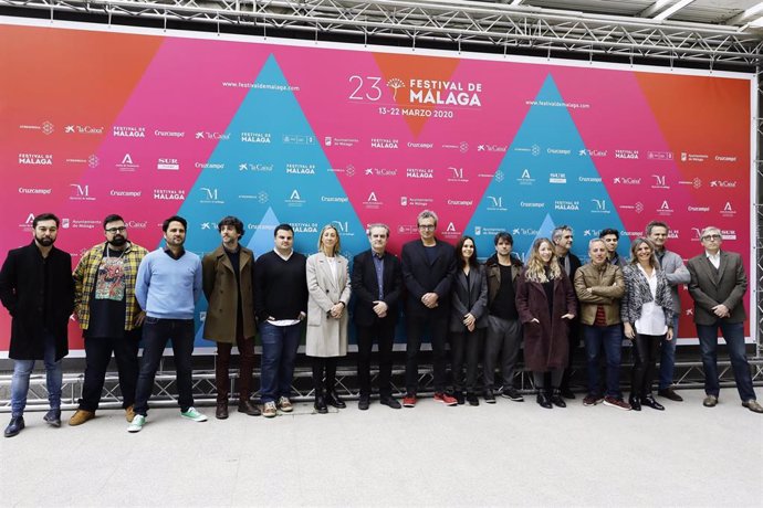 Foto de familia durante la presentación del '23 Festival de Cine de Málaga' en la Academia de Cine, en Madrid, a 03 de marzo de 2020.