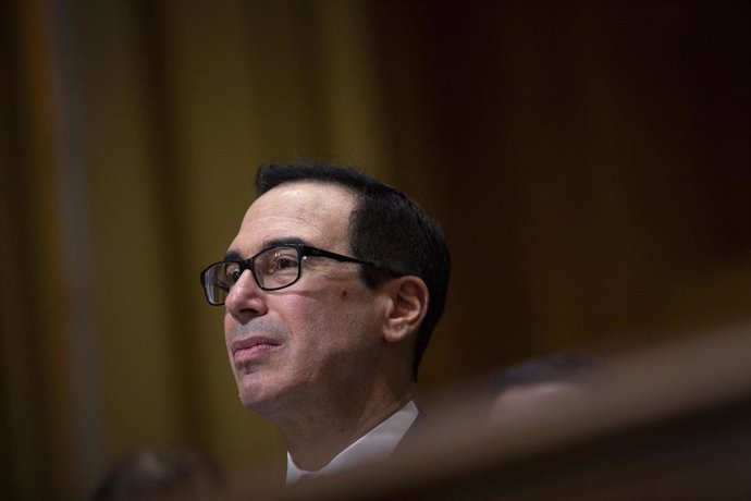 2/12/2020 - Washington, District of Columbia, United States of America: United States Secretary of the Treasury Steven T. Mnuchin testifies before the U.S. Senate Committee on Finance regarding the budget for fiscal year 2021 at the United States Capito