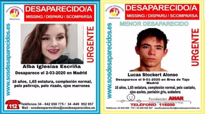 Imagen de los dos adolescentes desaparecidos