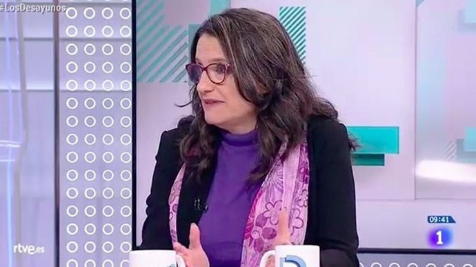 Mónica Oltra en una entrevista en los Desayunos de RTVE