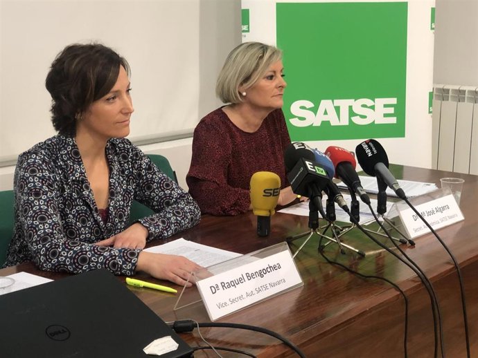 M José Algarra y Raquel Bengoechea, representantes de Satse Navarra